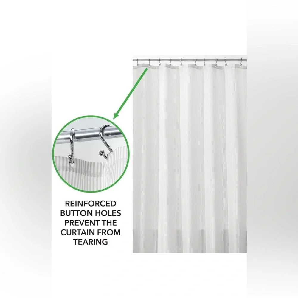 mDesign White Shower Curtain 72”x72” Excellent Condition (No Hooks)